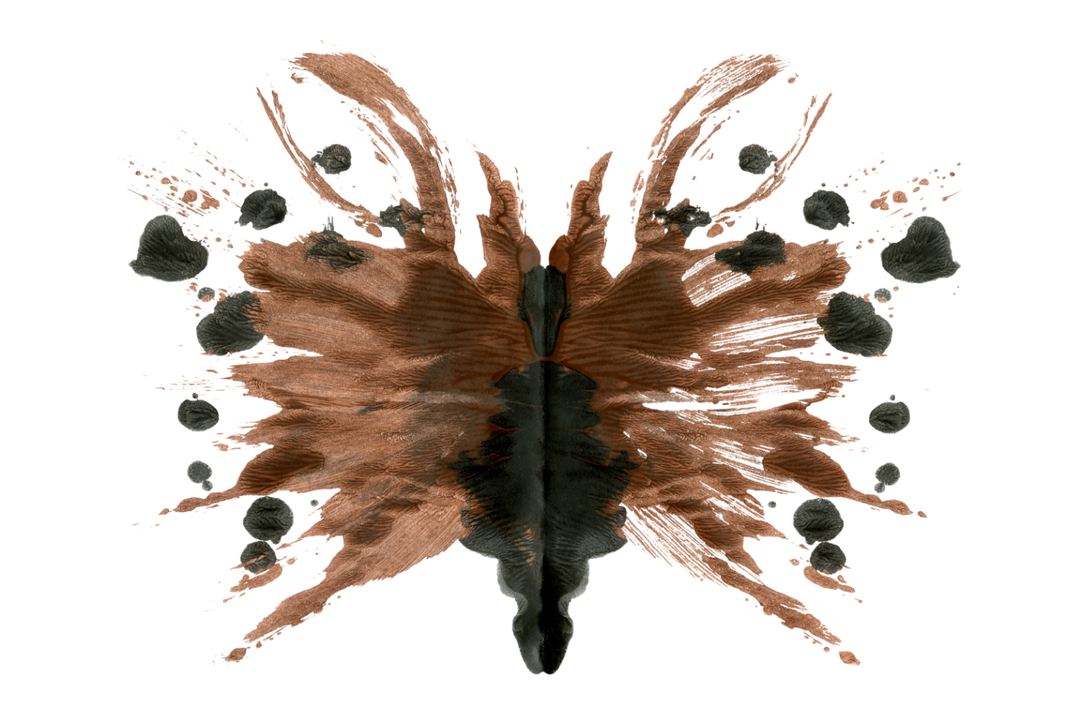 Participants creating Rorschach-style ink blots using handmade ink