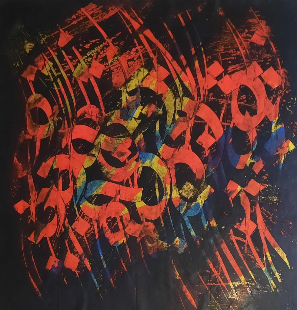[HEADwA20ArtC60by60cm] Abstract Design with Alphabets 20
