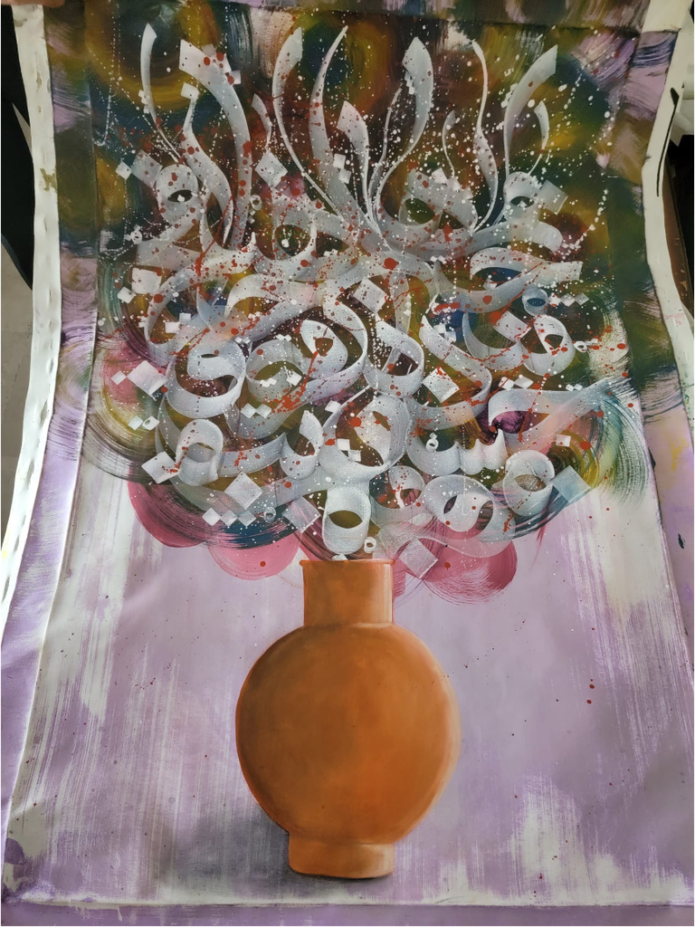 [ARADwA8ArtAC120x100cm] Abstract Design with Alphabets 8